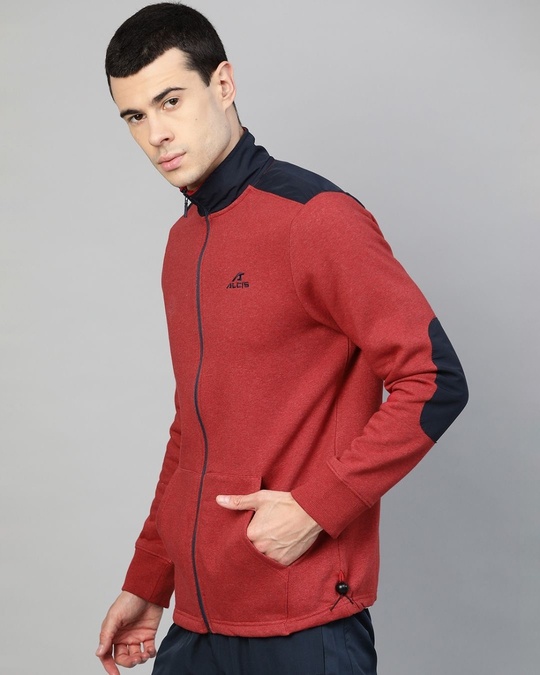 Shop Men Red Slim Fit Jacket-Design