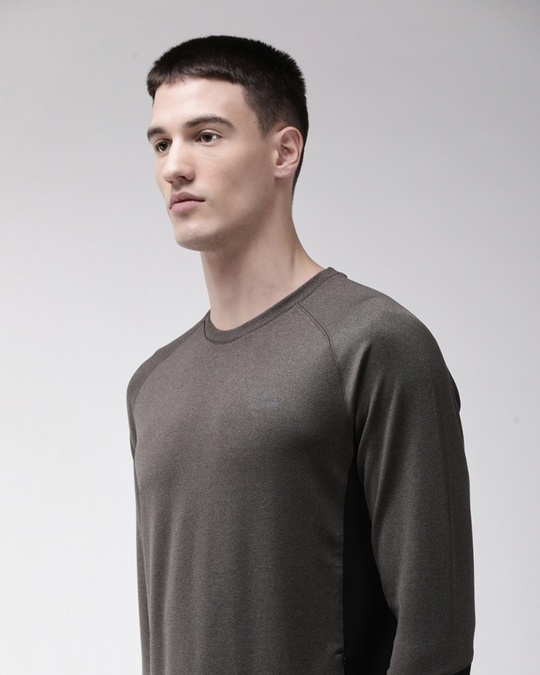 Shop Men's Charcoal Grey Training Slim Fit Sweatshirt