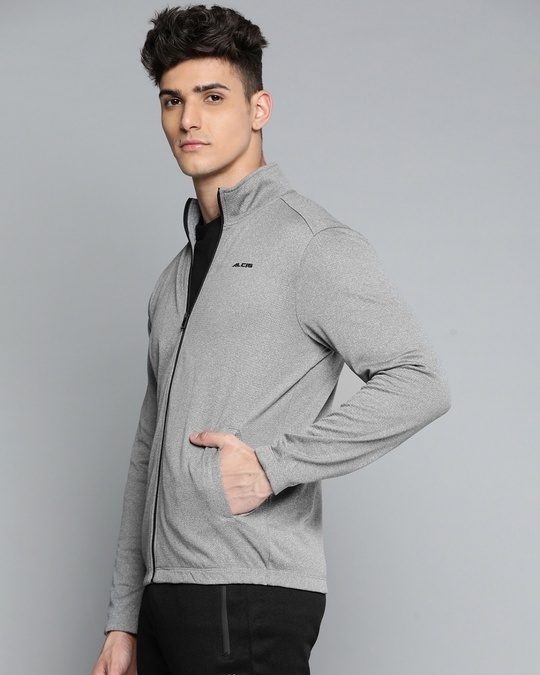 Shop Men's Grey Open Front Slim Fit Jacket-Back