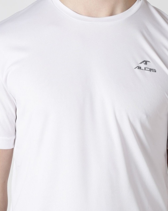 Shop Men's White Slim Fit T-shirt-Full