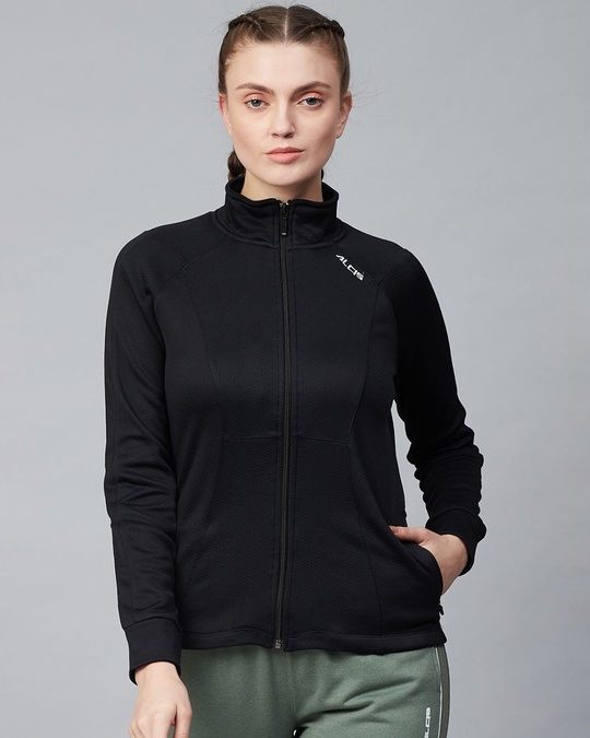 Shop Women's Black Slim Fit Sweatshirt-Front