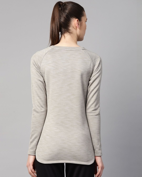 Shop Women Grey Slim Fit Sweatshirt-Back