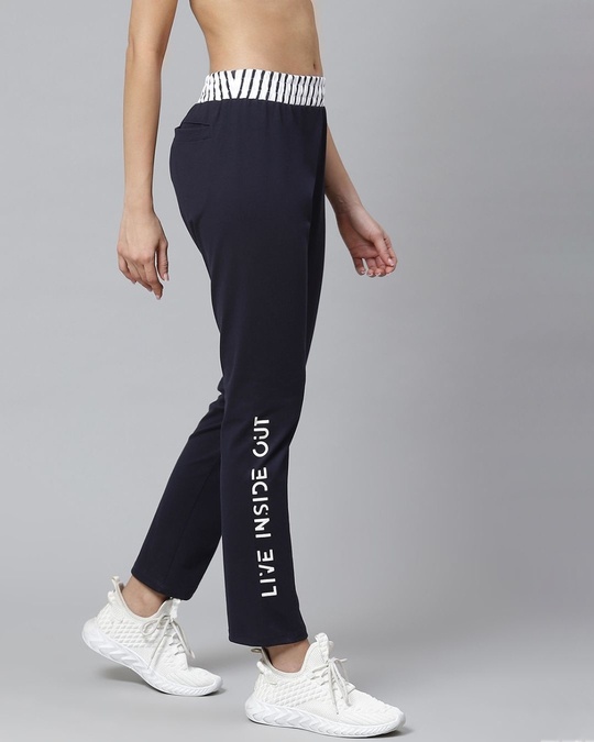 Shop Women Navy Solid Training Track Pants-Design