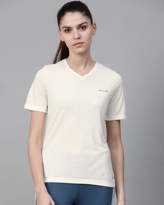 Shop Women's White Slim Fit T-shirt-Front