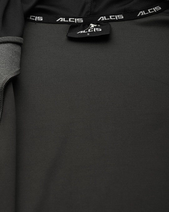 Shop Women's Charcoal Grey Hooded Training Slim Fit Jacket