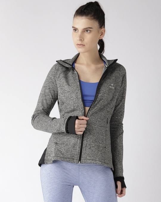 Shop Women's Charcoal Grey Sporty Slim Fit Jacket-Front