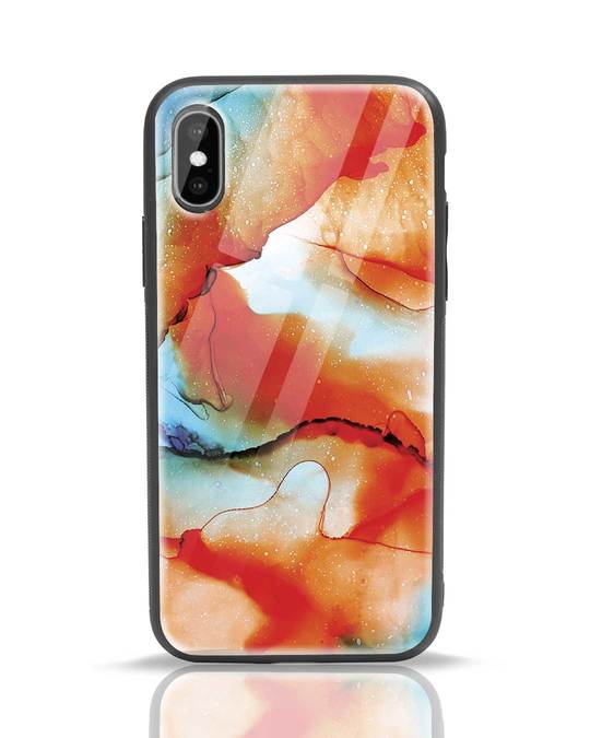 Shop Alcohol Ink Splash iPhone XS Glass Mobile Cover-Front