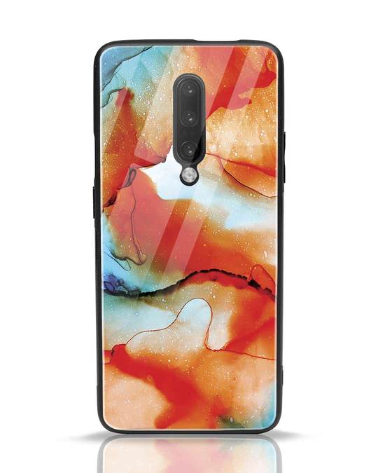 Shop Alcohol Ink Splash OnePlus 7 Pro Glass Mobile Cover-Front