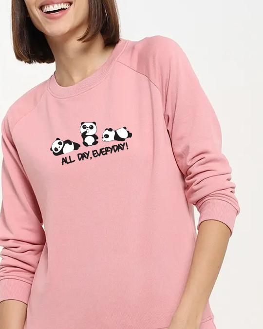 Shop Women's Printed Pink Short Sweatshirt-Front