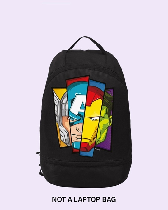 Shop All Hero Face (AVL) Small Backpack Black-Front