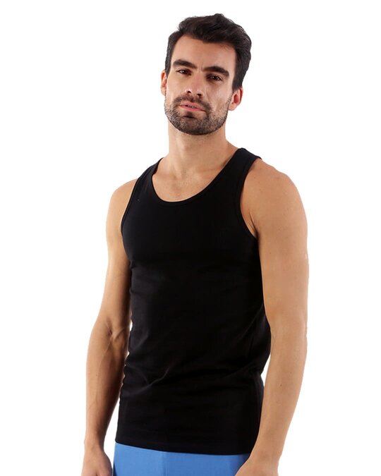 Shop Dario Micro Modal Vest   Black-Full