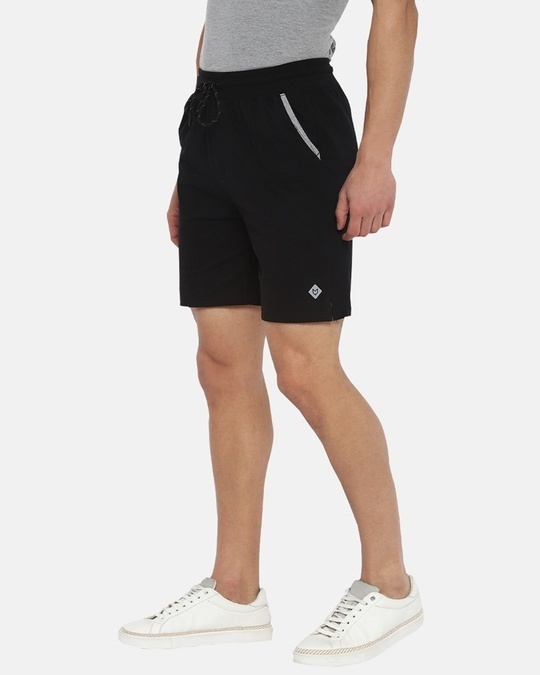 Shop Fresco Slim Fit Cotton Knitted Shorts-Back