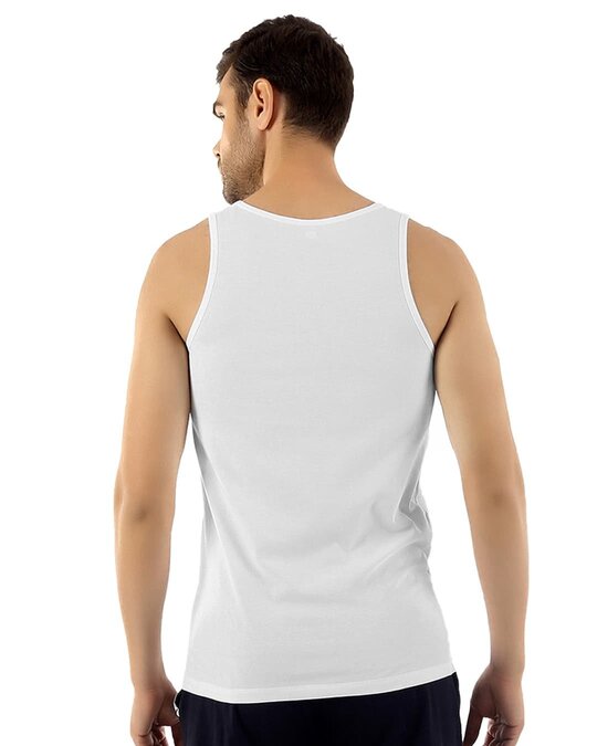 Shop Fresco Slim Fit Cotton Vest (Pack Of 3)-Full