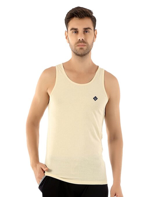 Shop Fresco Slim Fit Cotton Vest (Pack Of 3)-Full