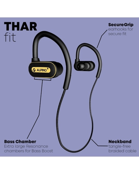 Shop Unisex Black & Gold In The Ear Bluetooth Headphone
