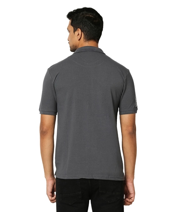 Shop Printed Men Round Neck Dark Grey  T Shirt-Back