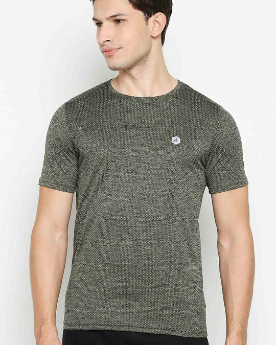 Shop Men's Grey Printed Round Neck T-shirt-Front
