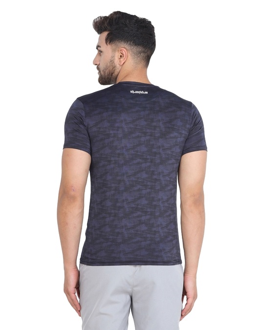 Shop Men's Grey Self Design T-shirt-Back