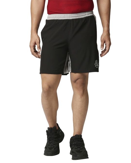 Shop Solid Men Black Regular Shorts-Front