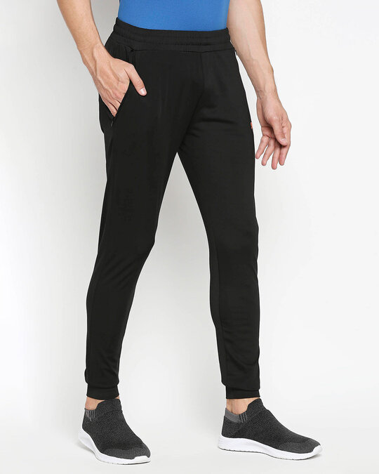 Shop Men's Black Solid Regular Fit Trackpant-Design