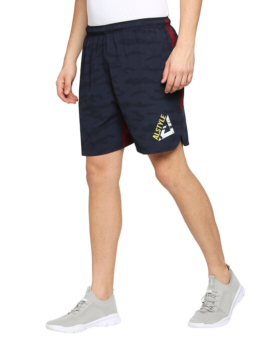 Shop Men's Blue Solid Regular Shorts-Back