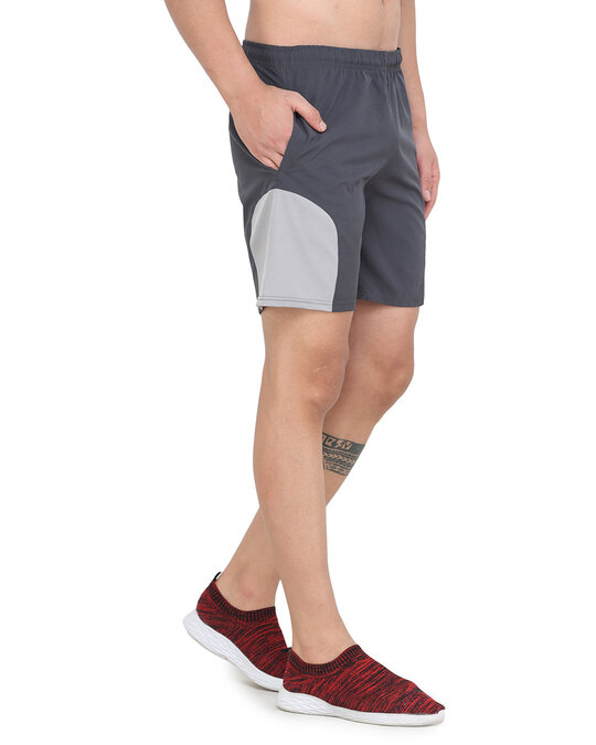Shop Solid Men Dark Grey Basic Shorts-Design