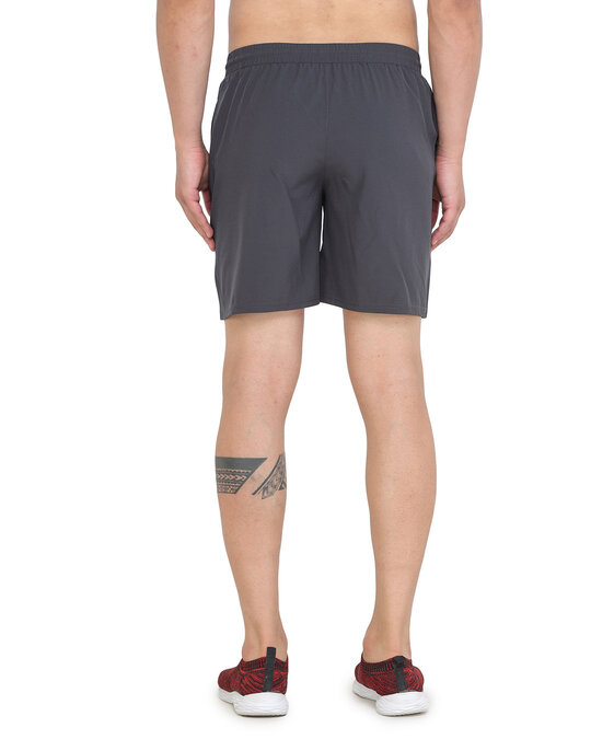 Shop Solid Men Dark Grey Basic Shorts-Full