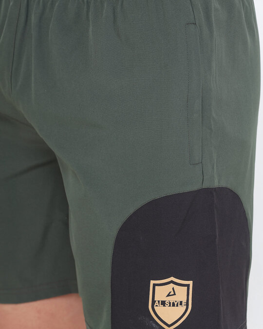 Shop Solid Men Green Basic Shorts