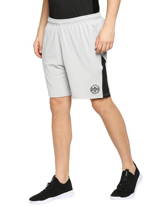 Shop Men's Grey Solid Regular Shorts-Back