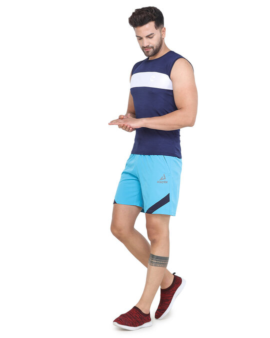 Shop Solid Men Light Blue Basic Shorts