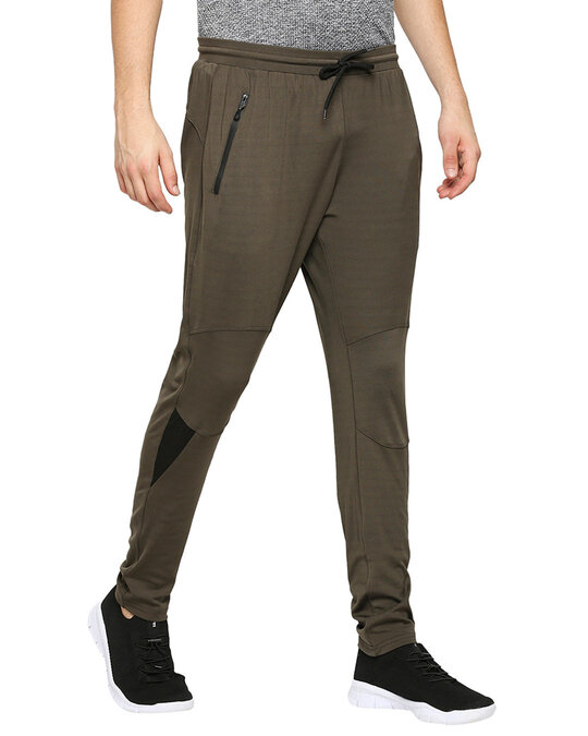 Shop Men's Olive Solid Regular Fit Trackpant-Design