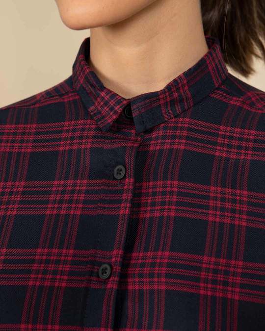 Buy Amaranth Blue Checked Shirt for Women blue Online at Bewakoof