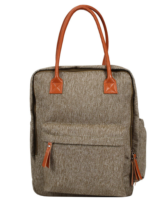 Buy Anekaant Boho Natural & Multi Acrylic Jacquard Striped Self Design Tote  Bag at Amazon.in