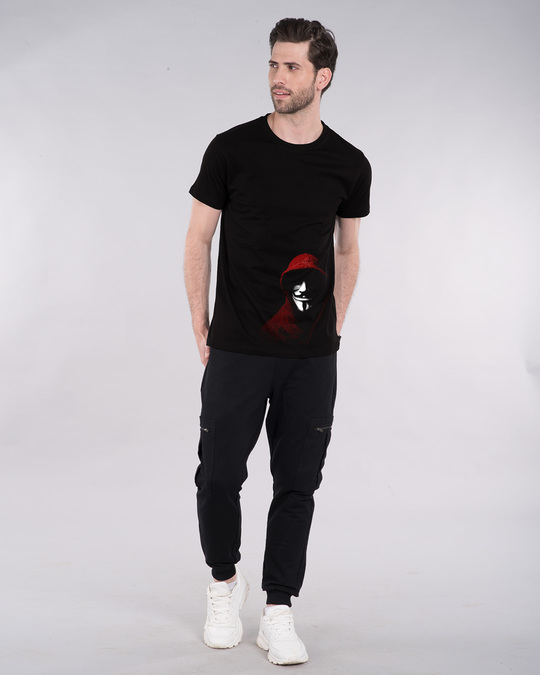 Buy Anonymous Mask Printed Half Sleeve T-Shirt For Men