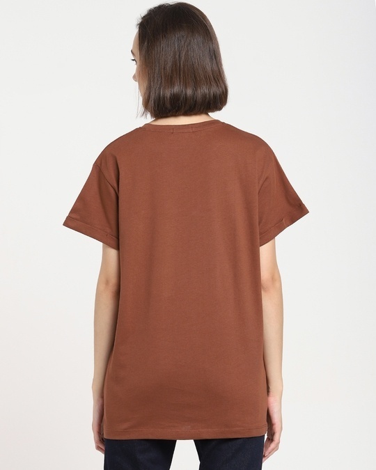 Shop Women's Brown Anti Poser Boyfriend T-shirt-Design