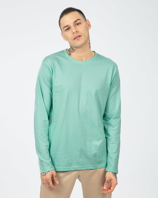 Buy Aqua Green Full Sleeve T-Shirt Online at Bewakoof