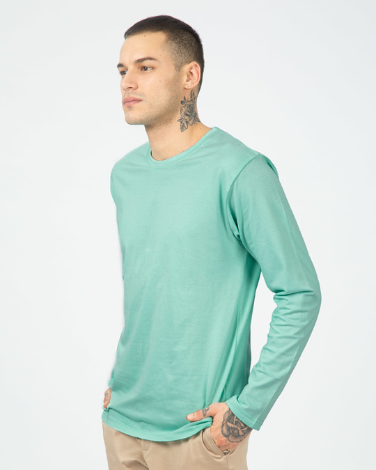 Shop Aqua Green Full Sleeve T-Shirt-Design