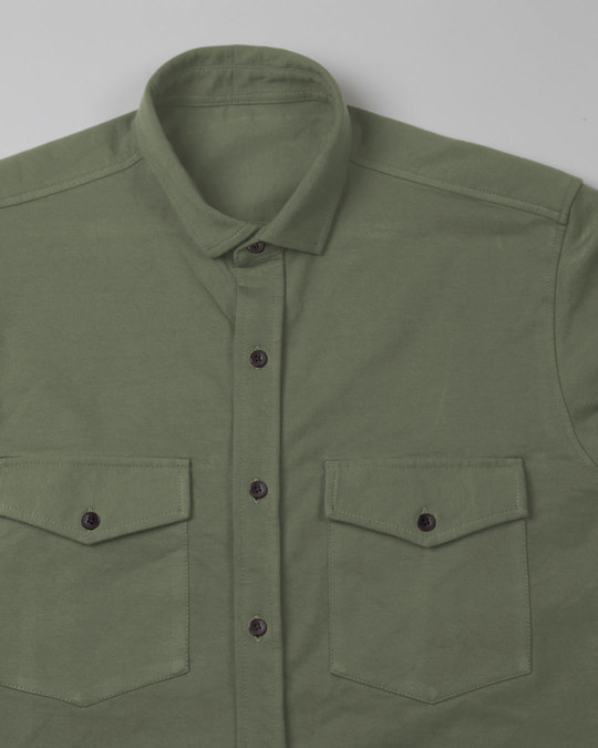 Army Green Fleece Cargo Shirt - Army Green Plain Mens Shirts@Best Price ...