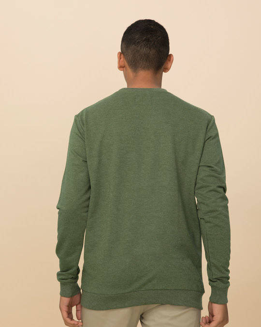 Buy Army Green Melange Light Sweatshirt for Men Online at Bewakoof