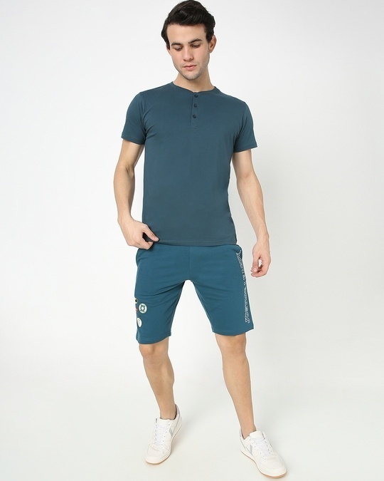Shop Men's Atlantic Deep Half Sleeve Henley T-shirt-Full