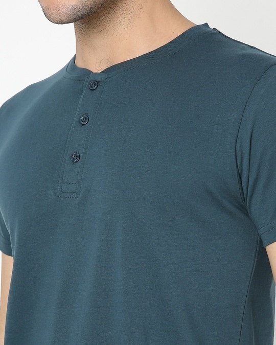 Shop Men's Atlantic Deep Half Sleeve Henley T-shirt