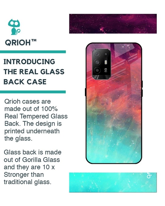 Shop Aura Printed Premium Glass Cover for Oppo F19 Pro Plus (Shock Proof, Lightweight)-Back