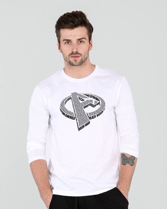 Shop Avengers 3d Full Sleeve T-Shirt (AVL) White-Front