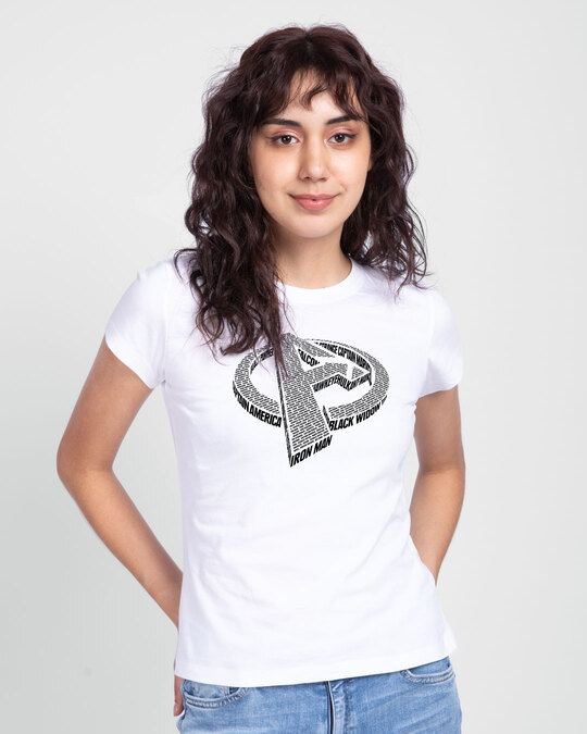 Shop Avengers 3d Half Sleeve T-Shirt (AVL) White-Front