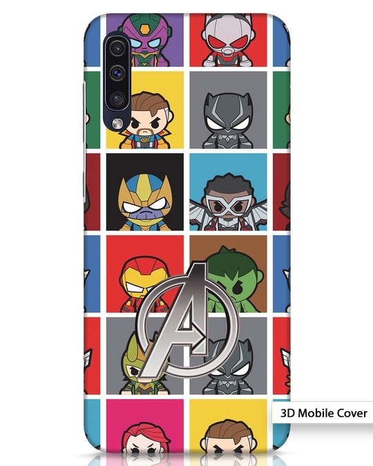 Shop Avengers Chibi Samsung Galaxy A50 3D Mobile Cover-Front
