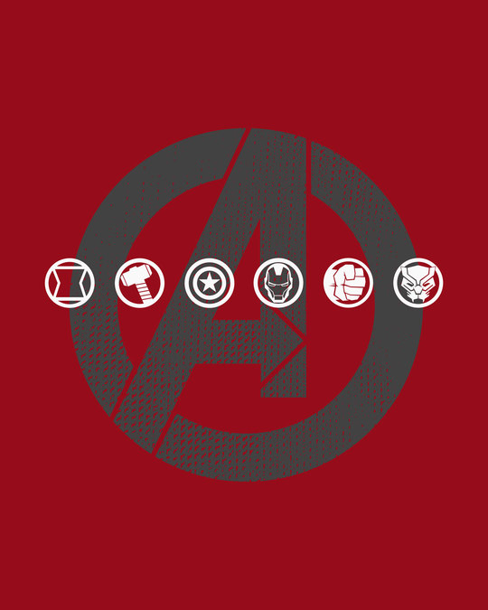 Shop Avengers Logo Unite Half Sleeve T-Shirt (AVL)-Full