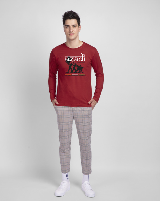 Shop Azadi-Birth Right Full Sleeve T-Shirt - Bold Red-Design