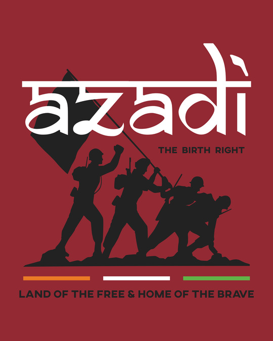 Shop Azadi-Birth Right Full Sleeve T-Shirt - Bold Red-Full