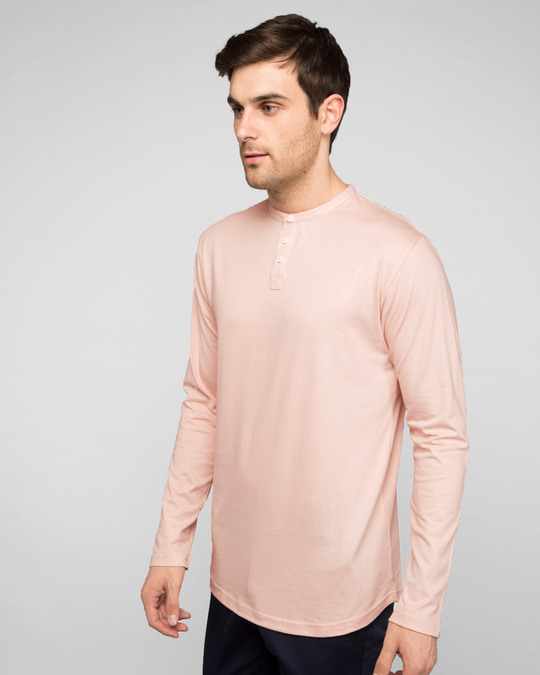 mens pink henley shirt