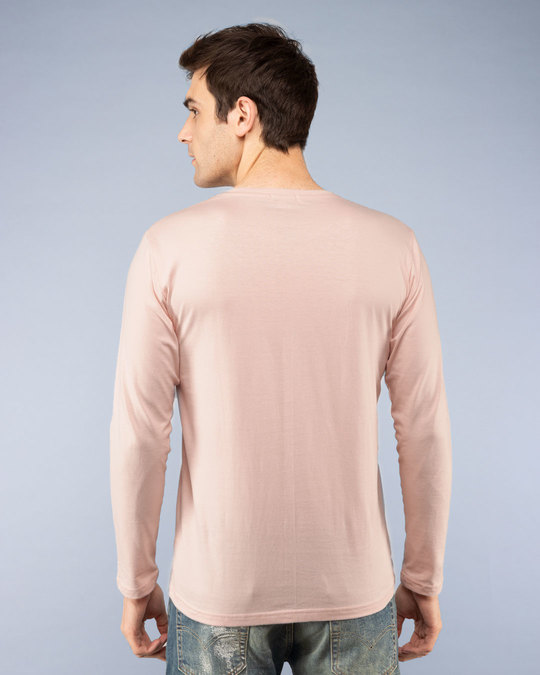 Buy Baby Pink Plain Full Sleeve TShirt For Men Online India